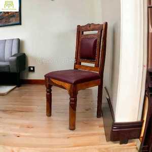 Meilleur prix Chaise en bois massif de restaurant de meubles de maison d'hôtel moderne avec pieds en bois pour chaise de salle à manger - Product Image 4