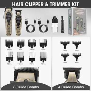 Tondeuse à cheveux sans fil professionnelle pour hommes, moteur robuste, affichage LED haute puissance, alimentation par batterie USB - Product Image 1