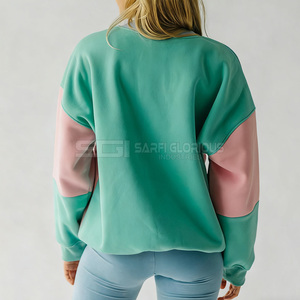 Wholesale Women's Winter Custom Color Woven <b>Crewneck</b> Sweatshirts & Hoodies with Front Logo Design and Custom Branding - Product Image 5