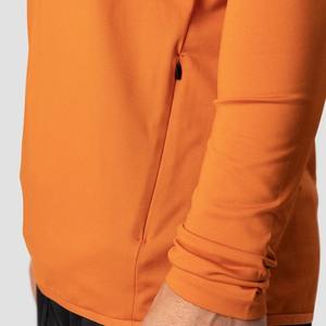 Sudadera con capucha deportiva personalizada para hombre 92% poliéster 8% Spandex tejido reciclado naranja quemado con Capucha ajustable sudaderas - Product Image 2