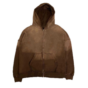 Sweat à capuche délavé effet soleil décoloré en molleton de coton premium, sérigraphie de haute qualité, sweat à capuche vintage délavé - Product Image 1