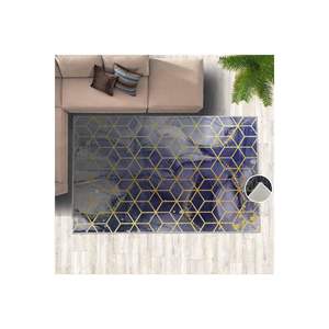 Tapis imprimé numérique à motifs en nid d'abeille or violet Tapis et ensembles élégants - Product Image 3