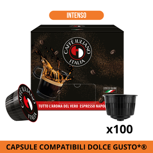 Capsules d'expresso Caffe Iuliano Intenso, 100 unités, compatibles Dolce Gusto - Product Image 1
