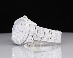 Reloj de lujo con tachuelas de claridad VVS de diamante de moissanita cultivada en laboratorio de la mejor calidad, caja cuadrada, esfera de cristal alto, estilo elegante New Age - Product Image 5