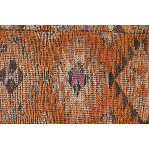 Tapis turc Herki 2,4 x 10,8 pieds, tapis en laine vintage à motifs orange - Product Image 5