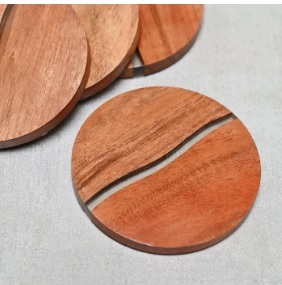 Best Selling Customized Square Shape Demanded Wooden <b>Coaster</b> Sets Simple Top Wholesale Wood Mats or Pads - Product Image 5