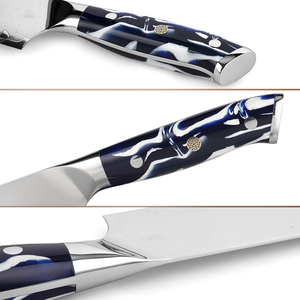 Cuchillo de chef de hoja fija de fábrica OEM y ODM personalizado al por mayor, herramienta de cocina de acero damasco, herramienta de corte de carne y verduras - Product Image 4