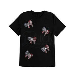 T-shirts strass pour femmes d'été à séchage rapide mélange de coton/polyester respirant et écologique de haute qualité - Product Image 1