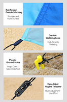 Windbetriebenes, automatisch aufklappbares Strandzelt mit UPF 50+ Sonnenschutz, tragbar, windresistent, schnell aufbaubar, Sonnenschutz für Camping und Boot