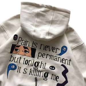 Sudaderas con capucha extragrandes de algodón 100% al por mayor para hombre con diseño personalizado de logotipo y cremallera para invierno y con estampado de hojaldre - Product Image 5