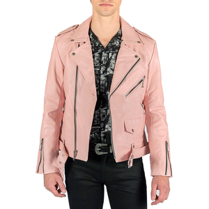 Best Selling High Quality Coated Thin Men's Winter <b>Leather</b> <b>Jacket</b> with Stand Collar <b>Long</b> Sleeves Windproof Breathable Front Logo - Product Image 1