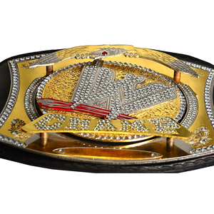 Campeonato de ropa deportiva para Spinner Belt Cowhide 2MM Placa de aleación de zinc Entrenamiento ligero Wrestling Championship Belt Martial - Product Image 4