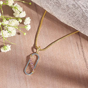 Pendentif classique Opaline Drape Or et Diamant - Product Image 1