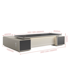 Juego de Escritorio y Silla Ejecutiva de Lujo, Escritorio Moderno para CEO o Jefe, Escritorio Grande para Gerente con Mueble Lateral - Product Image 2