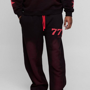 Trajes Deportivos de Alta Calidad 100% Algodón, Lavado Ácido, Corte Acampanado, para Hombre, con Estampado Puff, Estilo Hip Hop, con Capucha, para Invierno - Product Image 6