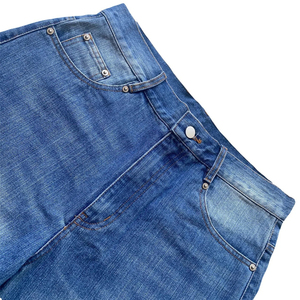 Pantalones cortos vaqueros brillantes con diamantes de imitación para hombre, ropa informal estilo hip hop, pantalones vaqueros holgados ostentosos de verano con opciones de logotipo personalizado disponibles - Product Image 5