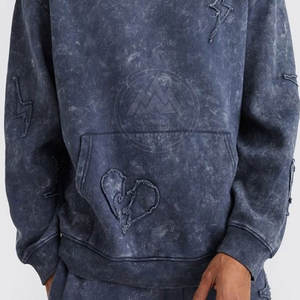 Ensemble survêtement deux pièces pour homme, sweat-shirt et pantalon de survêtement en polyester/coton respirant, imprimé couleur personnalisé, surdimensionné - Product Image 5