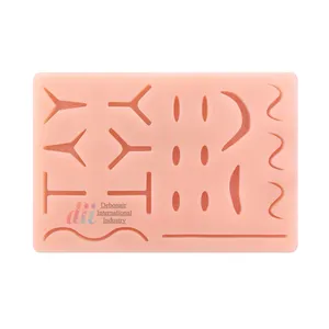 Suture Practice Pad with 19 Pre-Cut Wounds Medical Durable Rubber Silicone 3 Layers Suturing Pad for Students Suture Kit