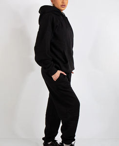 Ropa de calle de calidad premium personalizada, conjuntos de 2 piezas con hombros caídos para mujer, chándal transpirable de Color sólido de algodón 100% para mujer - Product Image 3