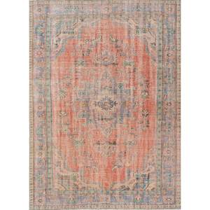 Tapis en laine noué à la main de grande taille, motif médaillon rouge et orange, pour salon, couloir rectangulaire - Pae-2903 - Product Image 1