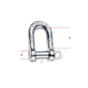 PACK OF STRAIGHT LIFTING <b>SHACKLES</b> BETA ART. 8025 Wide type In zinc-plated carbon steel Complies with safety analysis - Product Image 1