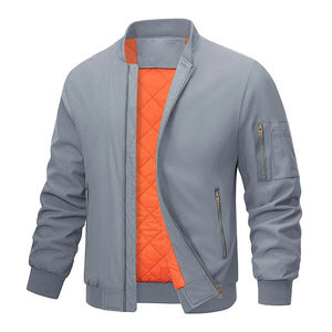 Chaquetas de bombardero de satén ajustadas unisex Chaqueta de invierno con soporte Cierre de cremallera Chaqueta de hombre de mejor estilo Precio razonable al por mayor - Product Image 5