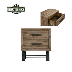 Mesita de noche de 2 cajones de madera maciza con plataforma de almacenamiento de armario Diseño moderno de lujo para muebles de dormitorio para el hogar Hecho en Vietnam - Product Image 3