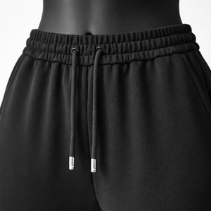 Pantalones Deportivos Negros Personalizados con Estampado de Cruz para Mujer, Cintura Elástica con Cordón, Pierna Recta, Diseño Gráfico, Venta al Por Mayor OEM - Product Image 4