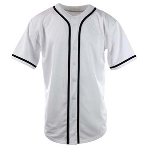 OEM Custom Made Baseball Uniforme Team Jersey Respirant Polyester Spandex Blanc Couleur Bouton Sublimation Impression Numérique Point - Product Image 1