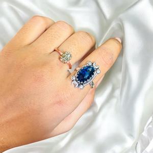 Anillo de diseñador de Plata de Ley 925, piedra preciosa de cianita Original, moissanita, joyería para fiestas de excelente calidad, venta al por mayor - Product Image 2