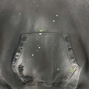 Acid Wash Hoodie Pullover Hoodies Sudaderas Custom Distressed Design Bordado Vintage Acid Washed - Product Image 5