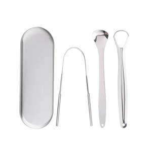 Instrumento Meddzone, raspador de lengua de acero inoxidable, instrumento dental inhibidor de bacterias, II equipo quirúrgico de clase, electricidad - Product Image 1