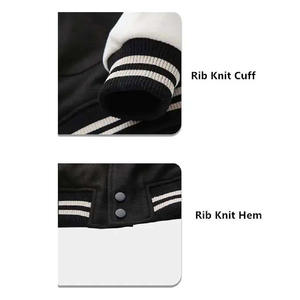 Veste d'université d'hiver pour hommes avec manches en cuir brodées Logo personnalisé College Baseball Theme Breathable Letterman Varsity - Product Image 4