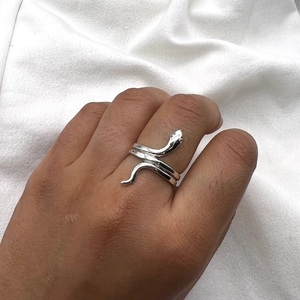 Anillo envolvente liso de Plata de Ley 925, anillo bohemio de plata hecho a mano, regalo de joyería Unisex para Navidad - Product Image 1