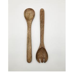 Juego de servidor de ensalada de madera rústica de granja, vajilla de decoración de Restaurante elegante para el hogar, cubiertos a bajo precio - Product Image 5