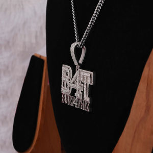 Colgante Personalizado con Letras B4T, Estilo Hip Hop, con Diamantes de Moissanita, Plata de Ley 925, Diseño Moderno - Product Image 4