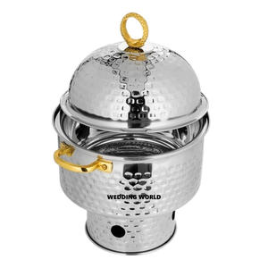 Cazuelas de Metal de diseñador de lujo con acabado marrón, vajilla de acero hecha a mano, artículos de mesa elegantes, nuevo calentador de alimentos de Metal al por mayor - Product Image 5