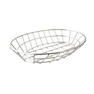 Cestas de alambre de acero inoxidable Bandeja de servicio de comida rápida Bandeja de alambre de metal Bandeja de servicio de alambre rectangular de metal con acabado plateado - Product Image 3