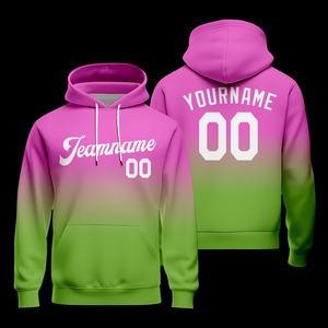 Sudadera con capucha de béisbol de poliéster y algodón con logotipo OEM, sudaderas con capucha de béisbol esenciales para mujer con degradado de número de nombre personalizado - Product Image 1