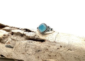 Bague classique faite à la main 925 bijoux en argent massif pour femmes 925 argent Sterling calcédoine pierre précieuse Boho Style bague cadeau soeur - Product Image 4