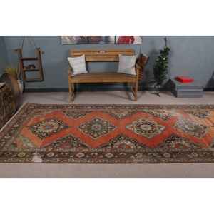 4.9x12.5 ft Rug, <b>Runner</b> Vintage Rug, <b>Red</b> Floral Rug - Product Image 2