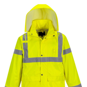 Imperméable de travail haute visibilité en PVC et polyester réfléchissant, résistant et personnalisé pour la construction - Product Image 5
