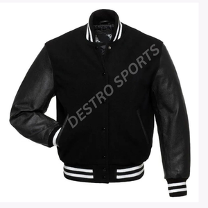 Custom Style Varsity <b>Jacket</b> for Men's Melton Wool <b>Jackets</b> Wholesale Letterman with <b>Leather</b> <b>long</b> Sleeves - Product Image 2