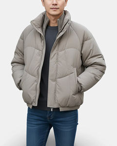 Veste d'hiver chaude matelassée coupe-vent col montant veste d'extérieur respirante anti-rétrécissement personnalisable fermeture éclair pour hommes - Product Image 1
