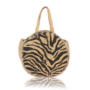 Bolso de mano de yute con estampado de cebra para fiesta en la playa, asa de cuerda, tamaño personalizado, patrón animal para mujer - Product Image 2