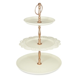 Vintage Design Chrome Finish 3 Tier Metal <b>Cake</b> <b>Stand</b> With Customized Sizes for Weddings and Occasions 25.5L X 16W X 49.5H Cm - Product Image 2