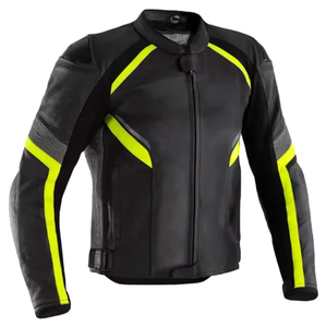 Blouson en cuir pour moto pour homme, blouson de motard avec protections blindées CE, blouson de course pour motocycliste - Product Image 1