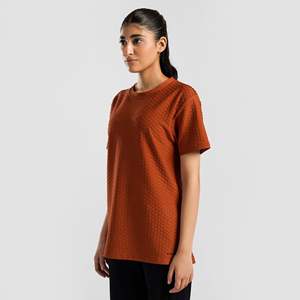 Camiseta GridLock Naranja con Estampado, Tejido de Punto de 280g, Transpirable, Estilo Hip Hop, Impresión Serigrafiada - Product Image 2