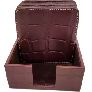 Dessous de verre en cuir véritable fait à la main tasse à café tapis vaisselle accessoires pour la maison boisson la plus exigeante pas cher prix décor de Table - Product Image 1