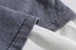 ผ้าฝ้ายถักแบบลำลองระบายอากาศได้ดีเป็นมิตรกับสิ่งแวดล้อม100% พิมพ์ลายโอเวอร์ไซส์ยาวสองชั้นโลโก้ตามสั่ง - Product Image 5